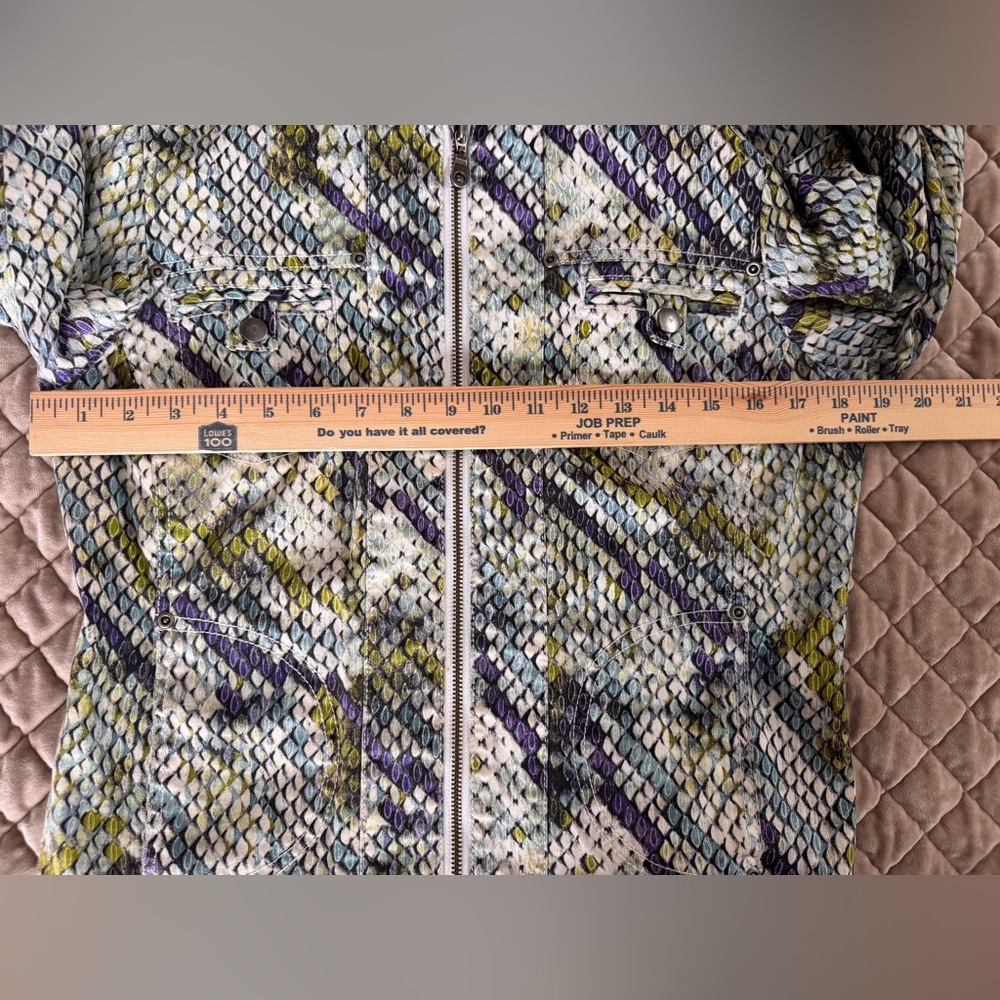 Chico’s Python Snakeskin Print Zip Moto Jacket An… - image 6